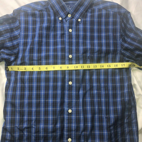 Fred Perry Plaid Blue Black Multicolor Tartan Button-down size‎ Small - Picture 6 of 8